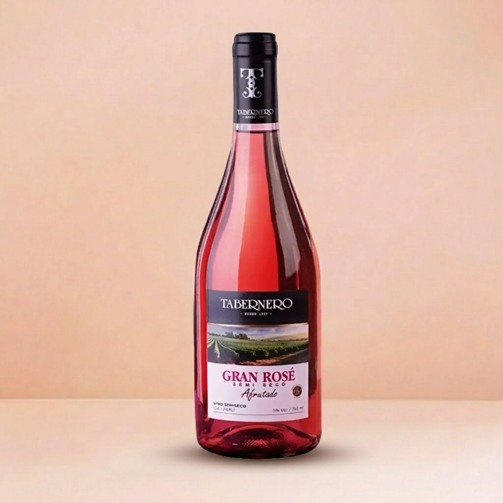 Botella de Vino 750ml Rosé TABERNERO + alquiler 2 copas vidrio y hielera tipo cubeta